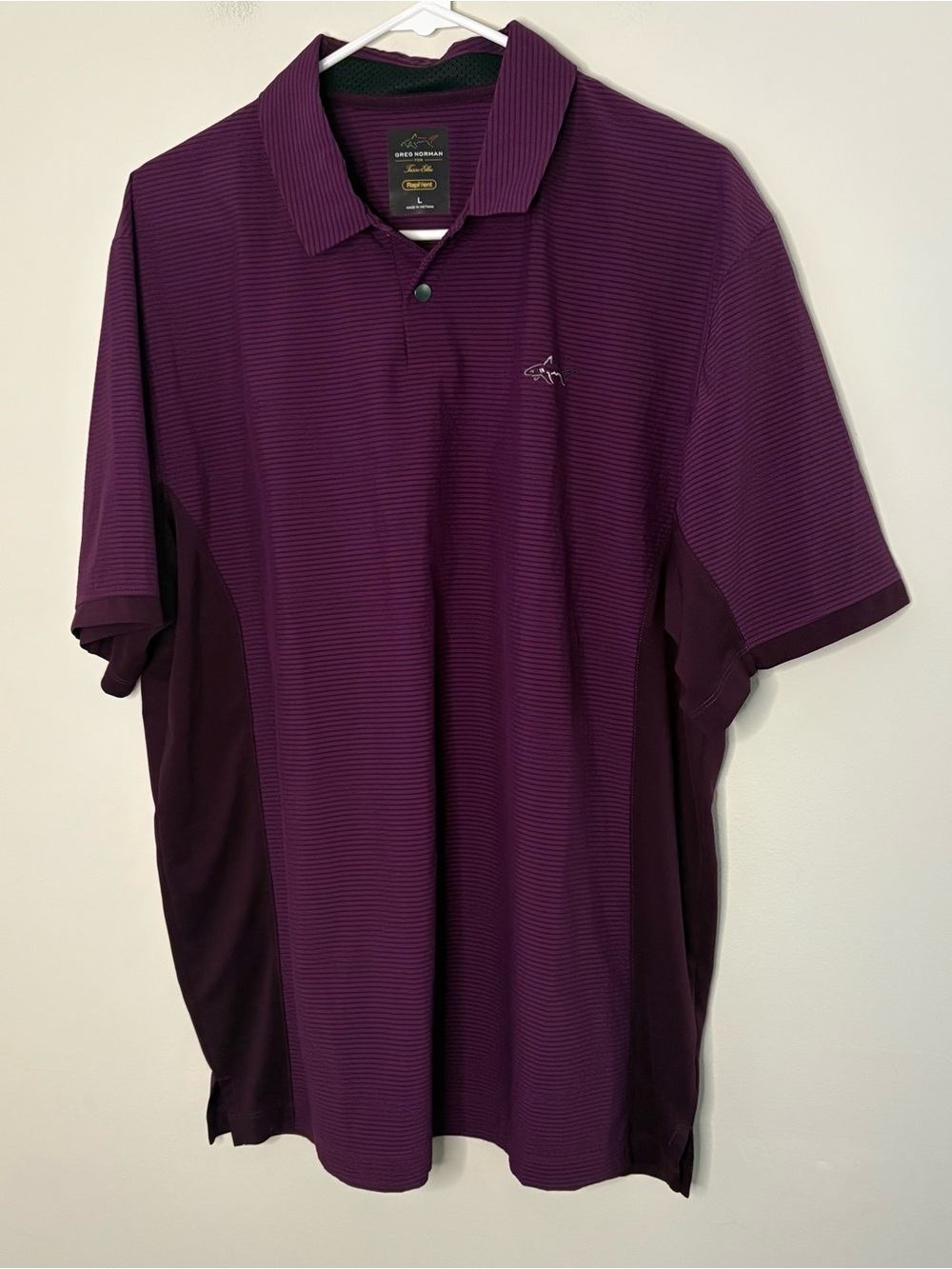 Greg Norman Collection Men’s Purple Burgundy Polo Shirt Large golf